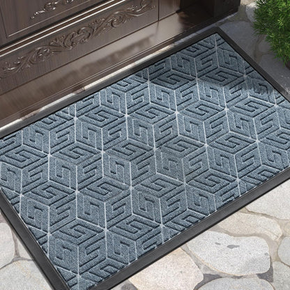 Yimobra Doormat Outdoor Entrance 29.5x17, All-Weather Waterproof Outdoor Mats for Front Door, Non Slip Welcome Door Mat for Patio Proch Outside Entryway Indoor, Black