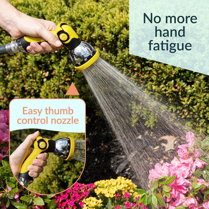 ALMA Garden Hose Nozzle Sprayer with Thumb Control On Off Valve - 10 Spray Pattern Garden Hose Sprayer Nozzle - Perfect Water Hose Nozzle for Outdoor