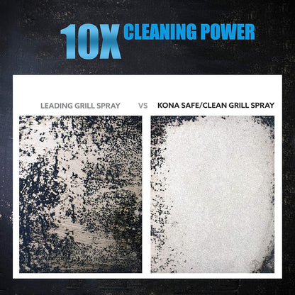 Kona Safe/Clean Grill Cleaner Spray - Now 40% More Cleaning Power, Heavy Duty No-Drip Gel, Eco-Friendly, Food Safe, BBQ Grate Degreaser, Biodegradable, Made in Michigan USA - 23oz