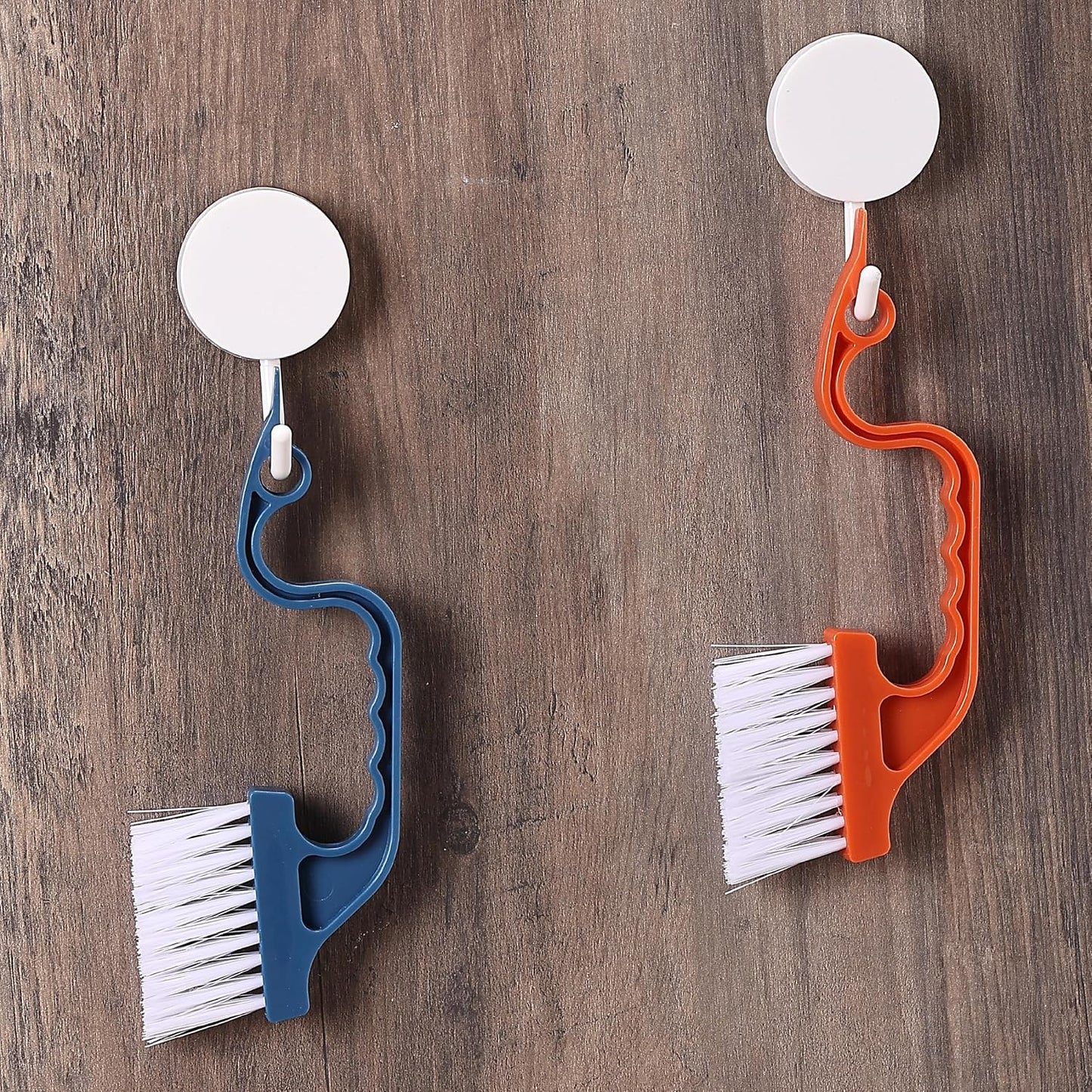 Slick- Window Track Cleaning Brush, 2 Pack, Blue Ergonomic Handle | Built-in Scraper, Multipurpose Window Track Cleaning Tool for Sliding Doors, Windows, Corners, Dust, Dirt & Narrow Gaps