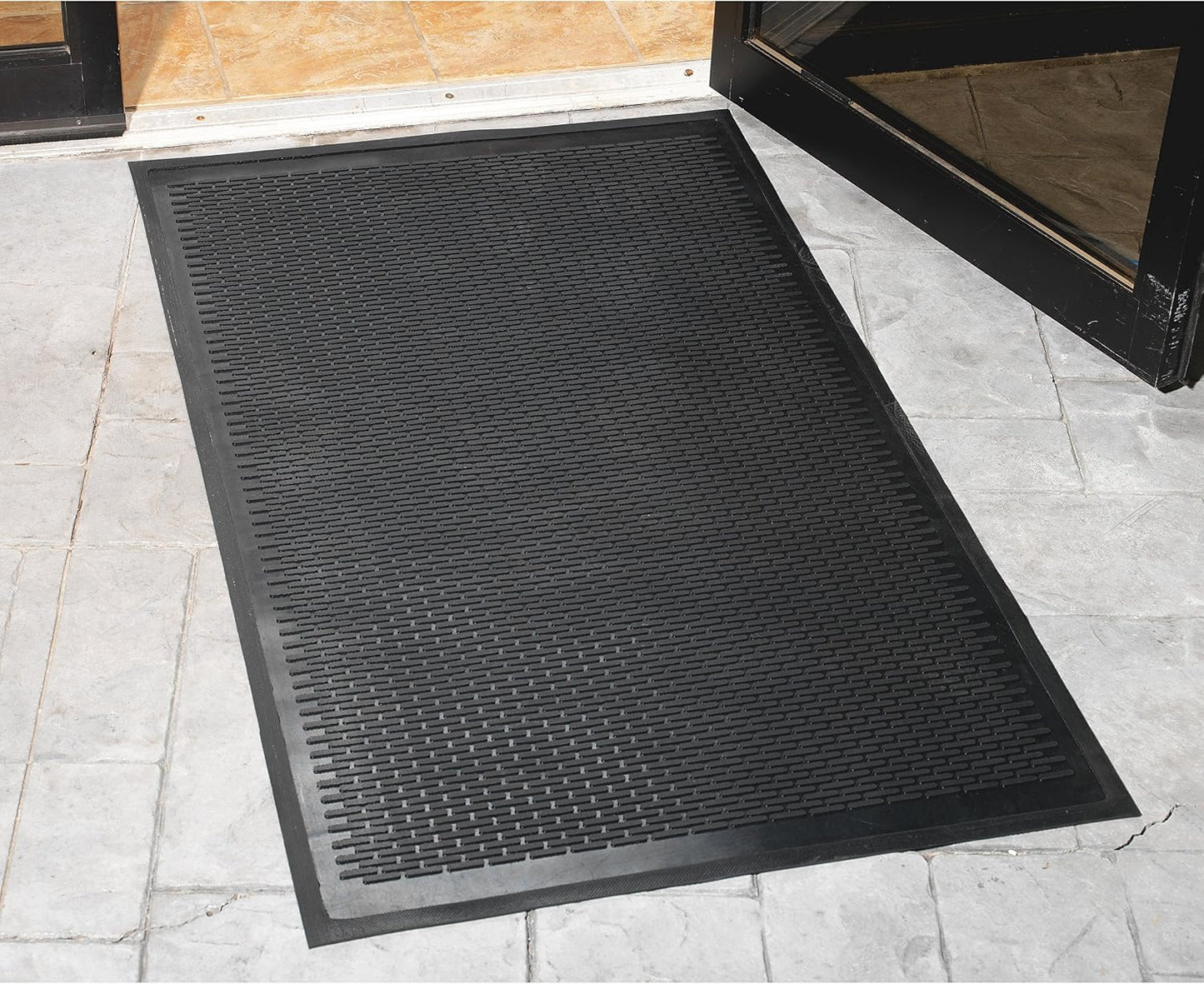 Genuine Joe Clean Step Scraper Floor Black Mat, 60" L x 36" W
