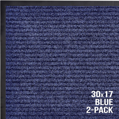 Sierra Concepts Front Door Mat Welcome Floor Mats - Entryway Indoor Outdoor Entrance Doormat, Patio, Porch, Muddy Shoe, Inside Outside Low Profile, 30x17 inches, 2-Pack Gray