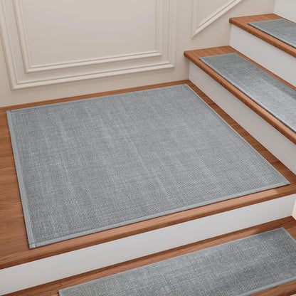 Stair Treads Carpet 4 pcs for Wooden Steps with Non Slip Rubber Backing, 100% Polyester Soft Stairs Resistant Indoor Skid Runner Safety Rugs for Kids Elders and Pets 30" * 8" (Dark Gray)