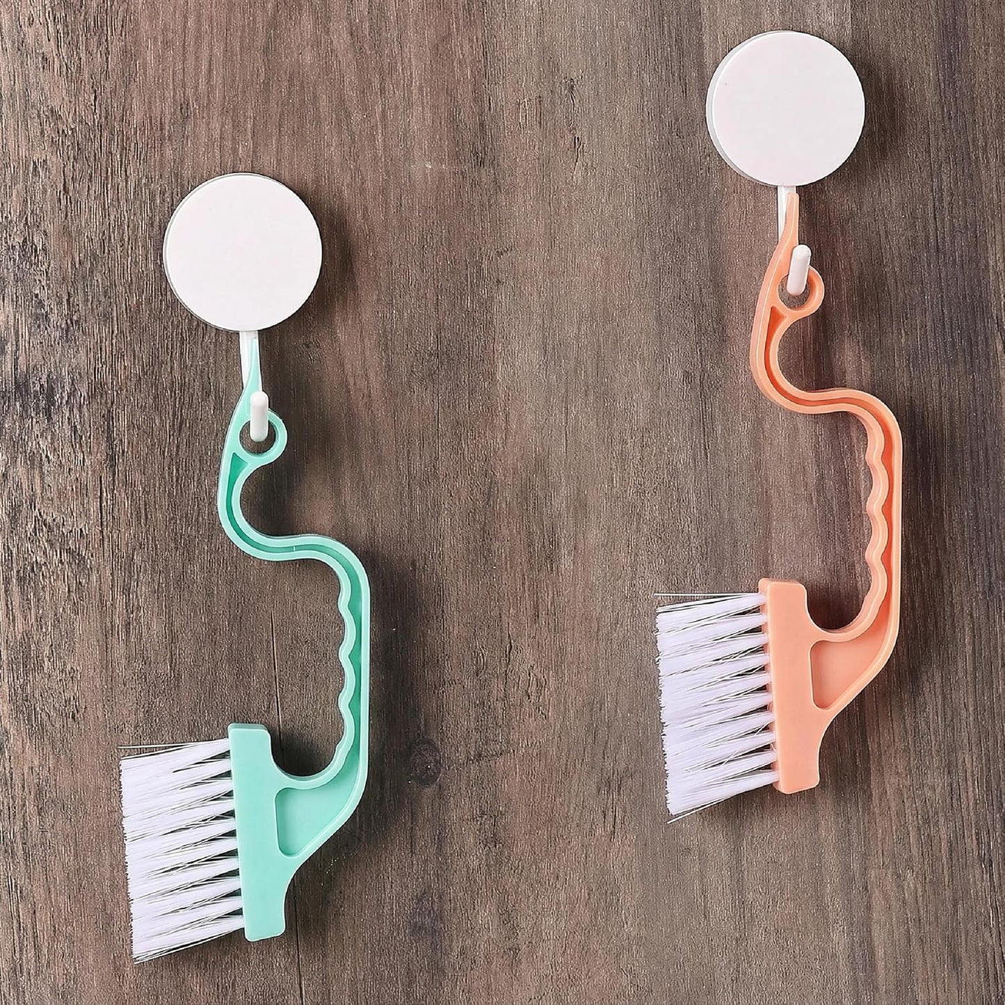 Slick- Window Track Cleaning Brush, 2 Pack, Blue Ergonomic Handle | Built-in Scraper, Multipurpose Window Track Cleaning Tool for Sliding Doors, Windows, Corners, Dust, Dirt & Narrow Gaps