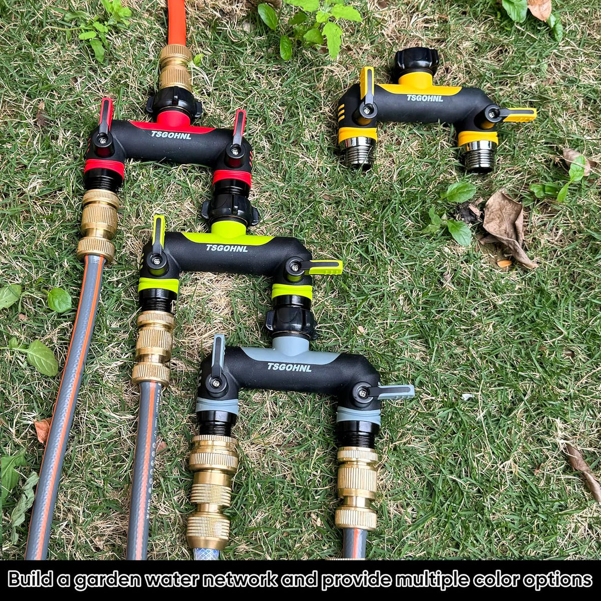 3 Way Garden Hose Splitter, High Flow Outdoor Faucet Splitter with 3 Independent Shut Off Valves, Wide Spacing for Timers, Standard 3/4" GHT for Lawn Yard Garden Watering