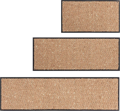 Anji Mountain Heavy Duty Waterproof Rubber Shoe Storage Mat Organizer/Boot Storage Tray Multi Use for Entryway with Coir, Tan Insert, Fits 4 Pair (46.5" Wide)