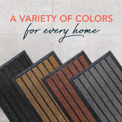 ubdyo Extra Durable Door Mat - Dirt Trapping Outdoor Welcome Mats - Non-Slip Outdoor Indoor Entrance - Low Profile Front Doormat (30" x 17", Bright Brown)
