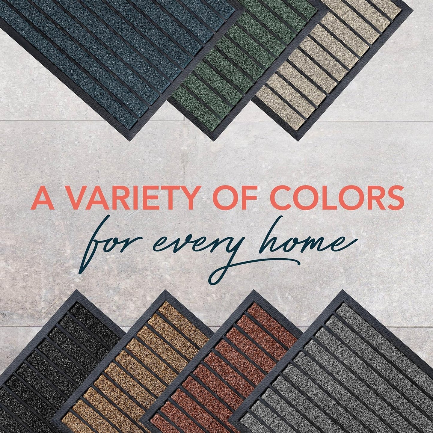 ubdyo Extra Durable Door Mat - Dirt Trapping Outdoor Welcome Mats - Non-Slip Outdoor Indoor Entrance - Low Profile Front Doormat (30" x 17", Bright Brown)