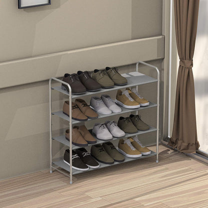 Simple Houseware 3-Tier Shoe Rack Storage Organizer, Grey – Space-Saving Shoe Shelf, Holds 9–16 Pairs, Sturdy Metal Frame, Easy Assembly – Closet, Entryway, Bedroom Shoe Storage Solution