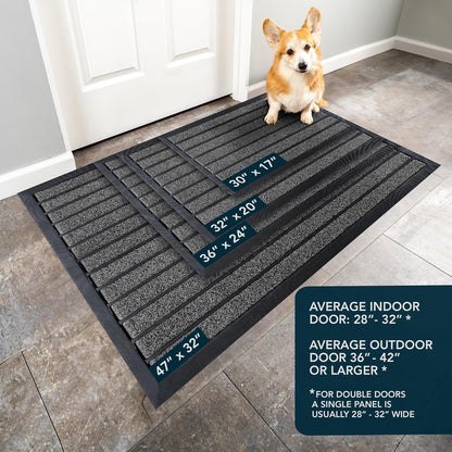 ubdyo Extra Durable Door Mat - Dirt Trapping Outdoor Welcome Mats - Non-Slip Outdoor Indoor Entrance - Low Profile Front Doormat (30" x 17", Bright Brown)