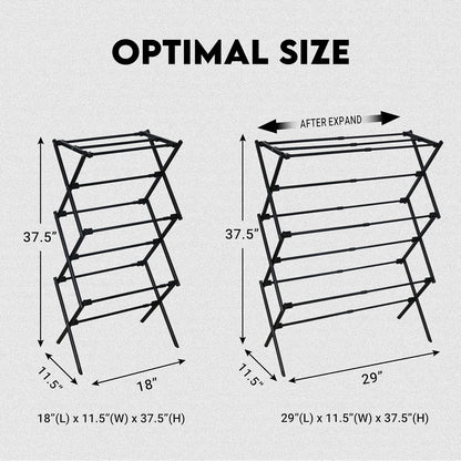 ZOES HOMEWARE 2026 Enhanced Clothes Drying Rack | Foldable Drying Rack Clothing for Laundry | Small Collapsible Portable Dryers for Laundry | Use for Indoor & Outdoor | White 37.5"x29"x12"