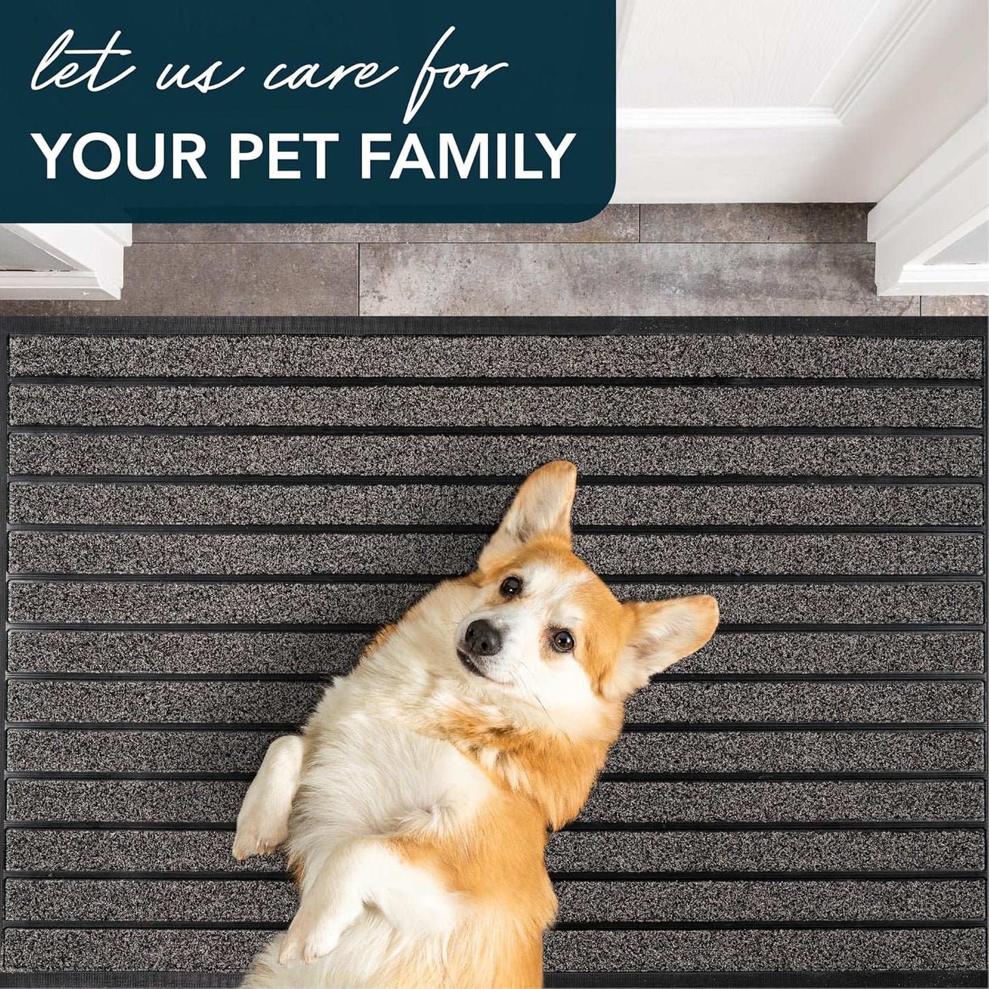ubdyo Extra Durable Door Mat - Dirt Trapping Outdoor Welcome Mats - Non-Slip Outdoor Indoor Entrance - Low Profile Front Doormat (30" x 17", Bright Brown)