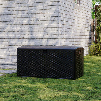 Garvee 73 Gallon Waterproof Large Resin Deck Box Indoor Outdoor, Lockable Storage Container for Patio Furniture Tools, Waterproof Deck Box Patio Storage Bin for Pool Garden, Black