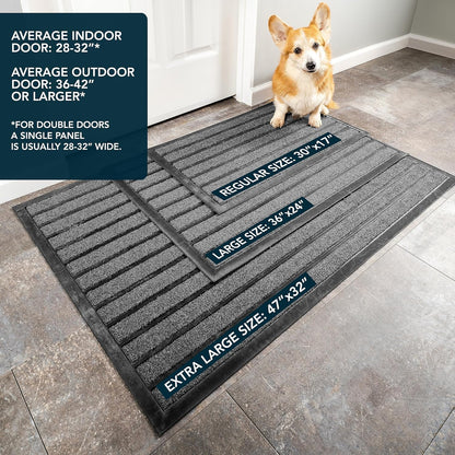ubdyo Extra Durable Door Mat - Dirt Trapping Outdoor Welcome Mats - Non-Slip Outdoor Indoor Entrance - Low Profile Front Doormat (30" x 17", Bright Brown)