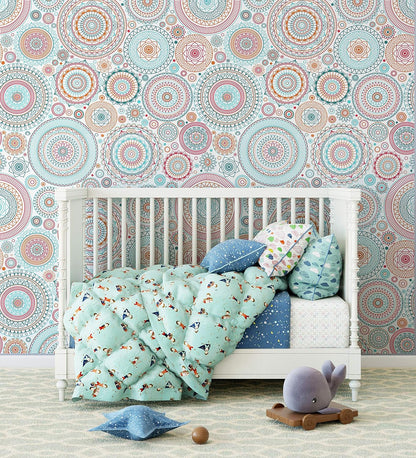 CiCiwind Peel and Stick Wallpaper Boho Contact Paper Kitchen Fun Colorful Wall Paper Self-Adhesive Removable Waterproof Easy to Clean Decoral Papel Tapiz para Pared 17.7''x78.7''