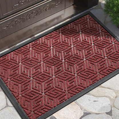 Yimobra Doormat Outdoor Entrance 29.5x17, All-Weather Waterproof Outdoor Mats for Front Door, Non Slip Welcome Door Mat for Patio Proch Outside Entryway Indoor, Black