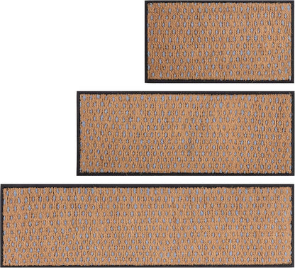 Anji Mountain Heavy Duty Waterproof Rubber Shoe Storage Mat Organizer/Boot Storage Tray Multi Use for Entryway with Coir, Tan Insert, Fits 4 Pair (46.5" Wide)