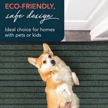 ubdyo Extra Durable Door Mat - Dirt Trapping Outdoor Welcome Mats - Non-Slip Outdoor Indoor Entrance - Low Profile Front Doormat (30" x 17", Bright Brown)