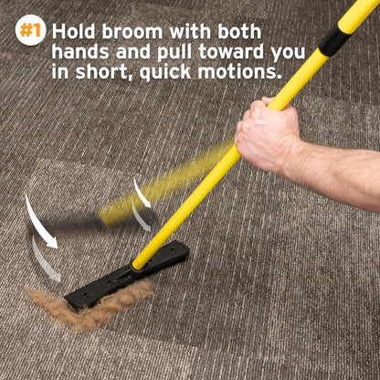 FURemover Pet Hair Removal Rubber Broom, 18" Broom Head
