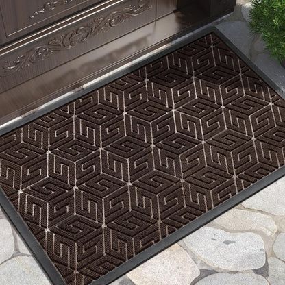 Yimobra Doormat Outdoor Entrance 29.5x17, All-Weather Waterproof Outdoor Mats for Front Door, Non Slip Welcome Door Mat for Patio Proch Outside Entryway Indoor, Black