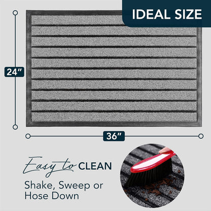 ubdyo Extra Durable Door Mat - Dirt Trapping Outdoor Welcome Mats - Non-Slip Outdoor Indoor Entrance - Low Profile Front Doormat (30" x 17", Bright Brown)